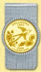 Oklahoma Quarter Money Clip - with Gold Plated State Quarter MAIN