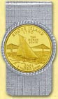 Rhode Island Quarter Money Clip - with Gold Plated State Quarter MAIN