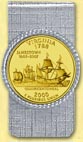 Virginia Quarter Money Clip - with Gold Plated State Quarter MAIN