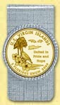 US Virgin Islands Quarter Money Clip - with Gold Plated Territorial Quarter MAIN