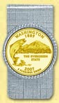 Washington Quarter Money Clip - with Gold Plated State Quarter MAIN