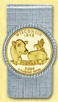 Wisconsin Quarter Money Clip - with Gold Plated State Quarter MAIN