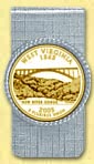 West Virginia Quarter Money Clip - with Gold Plated State Quarter MAIN