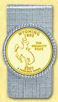 Wyoming Quarter Money Clip - with Gold Plated State Quarter MAIN