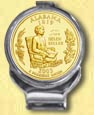 Alabama Quarter Deluxe Money Clip - with Gold Plated State Quarter MAIN