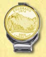 Colorado Quarter Deluxe Money Clip - with Gold Plated State Quarter MAIN