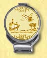 Florida Quarter Deluxe Money Clip - with Gold Plated State Quarter MAIN