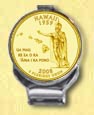 Hawaii Quarter Deluxe Money Clip - with Gold Plated State Quarter MAIN