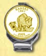 Kansas Quarter Deluxe Money Clip - with Gold Plated State Quarter MAIN