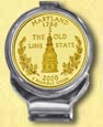 Maryland Quarter Deluxe Money Clip - with Gold Plated State Quarter MAIN