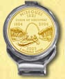 Missouri Quarter Deluxe Money Clip - with Gold Plated State Quarter MAIN