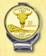 Montana Quarter Deluxe Money Clip - with Gold Plated State Quarter MAIN