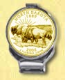 North Dakota Quarter Deluxe Money Clip - with Gold Plated State Quarter MAIN