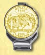 Nevada Quarter Deluxe Money Clip - with Gold Plated State Quarter MAIN