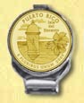Puerto Rico Quarter Deluxe Money Clip - with Gold Plated Territorial Quarter MAIN