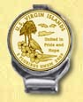 US Virgin Islands Quarter Deluxe Money Clip - with Gold Plated Territorial Quarter MAIN