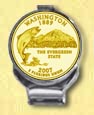Washington Quarter Deluxe Money Clip - with Gold Plated State Quarter MAIN