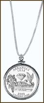 Arkansas Quarter Sterling Silver Necklace MAIN