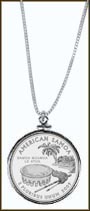 American Samoa Quarter Sterling Silver Necklace MAIN