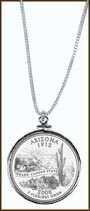 Arizona Quarter Sterling Silver Necklace MAIN