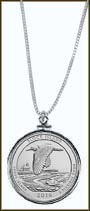 Block Island National Wildlife Refuge Quarter Sterling Silver Necklace MAIN