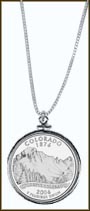 Colorado Quarter Sterling Silver Necklace MAIN