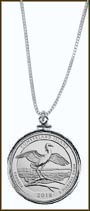 Cumberland Island National Seashore Quarter Sterling Silver Necklace MAIN