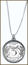 Georgia Quarter Sterling Silver Necklace MAIN