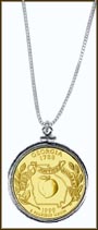 Georgia Quarter Sterling Silver Necklace - with Gold Plated State Quarter MAIN