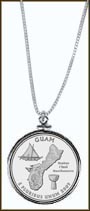 Guam Quarter Sterling Silver Necklace MAIN