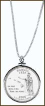 Hawaii Quarter Sterling Silver Necklace MAIN