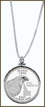 Idaho Quarter Sterling Silver Necklace MAIN