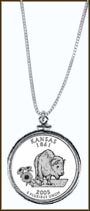 Kansas Quarter Sterling Silver Necklace MAIN
