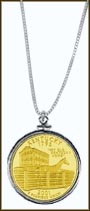 Kentucky Quarter Sterling Silver Necklace - with Gold Plated State Quarter MAIN