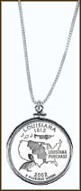 Louisiana Quarter Sterling Silver Necklace MAIN