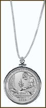 Marsh-Billings-Rockefeller National Historical Park Quarter Sterling Silver Necklace MAIN