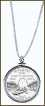 Missouri Quarter Sterling Silver Necklace MAIN