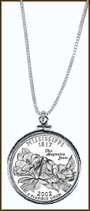 Mississippi Quarter Sterling Silver Necklace MAIN