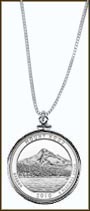 Mt. Hood National Forest Quarter Sterling Silver Necklace MAIN