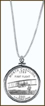 North Carolina Quarter Sterling Silver Necklace MAIN