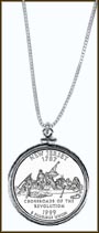 New Jersey Quarter Sterling Silver Necklace MAIN