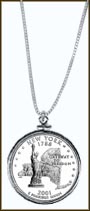 New York Quarter Sterling Silver Necklace MAIN