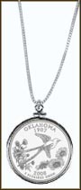 Oklahoma Quarter Sterling Silver Necklace MAIN