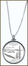 Oregon Quarter Sterling Silver Necklace MAIN