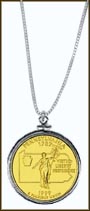 Pennsylvania Quarter Sterling Silver Necklace - with Gold Plated State Quarter MAIN