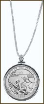 War in the Pacific National Historical Park Quarter Sterling Silver Necklace MAIN
