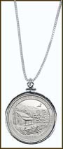 Great Smoky Mountains National Park Quarter Sterling Silver Necklace MAIN