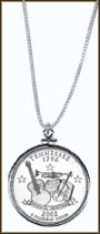 Tennessee Quarter Sterling Silver Necklace MAIN