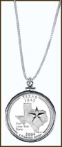Texas Quarter Sterling Silver Necklace MAIN