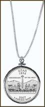 Utah Quarter Sterling Silver Necklace MAIN
